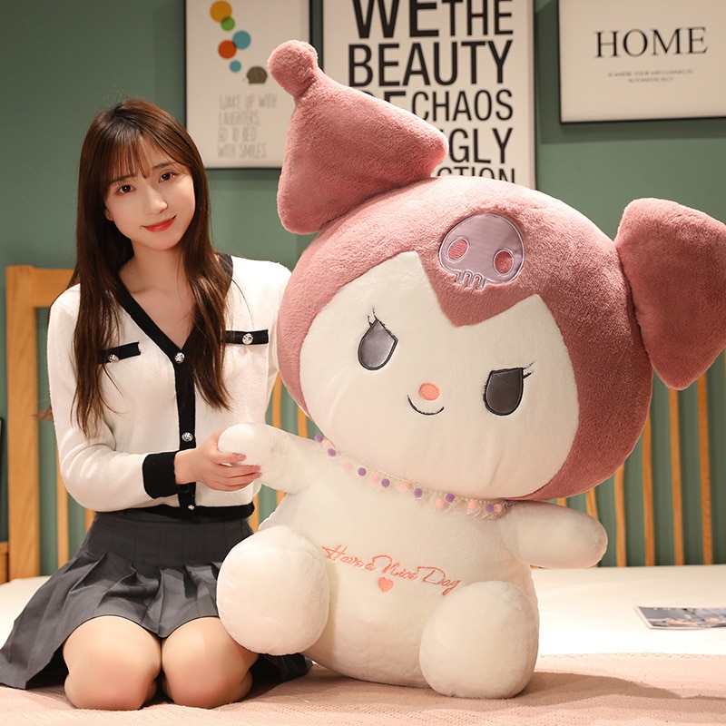 Pop It Buy: Your Ultimate Destination for Sensory Toys 4 - Pop It Buy 75cm Queen Size Sanrio Series Kuromi Plush Toy Kawaii Kuromi Stuffed Dolls Bedside Pillow Large Cushion - Kuromi Plush