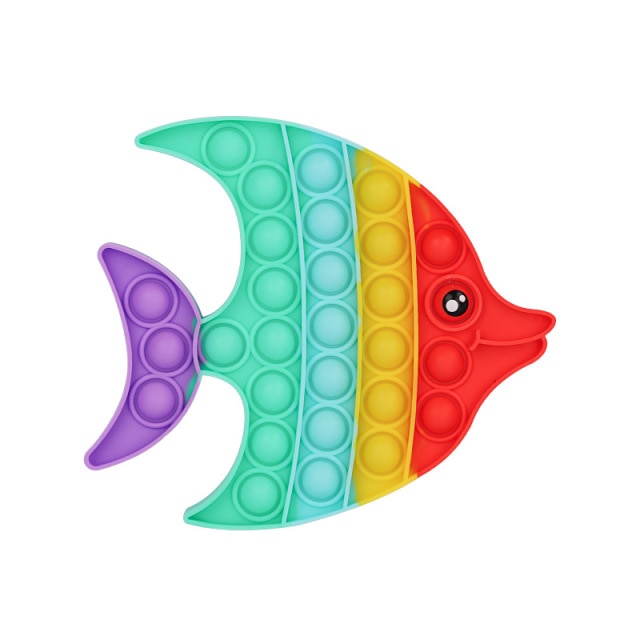 rainbow fish pop it fidget simple dimple anti stress toy - Pop It Buy