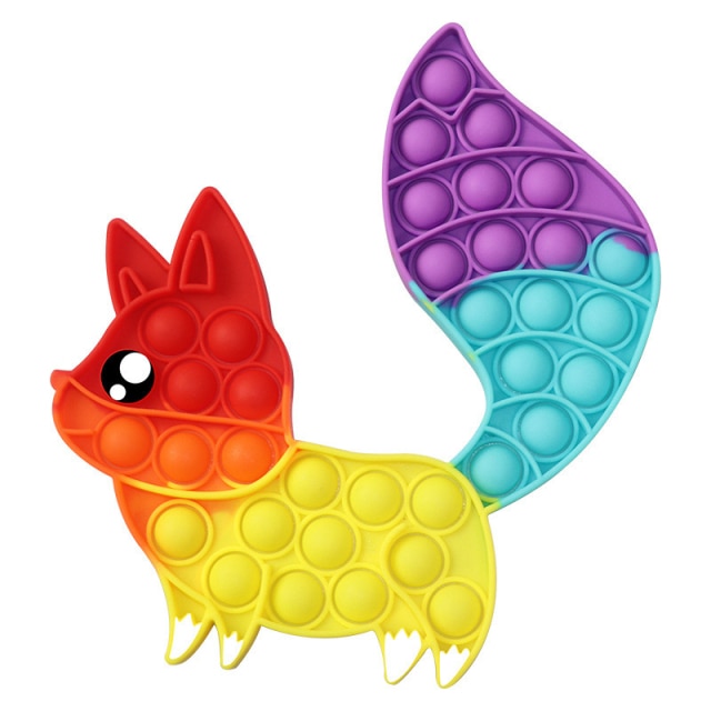 rainbow fox pop it fidget simple dimple anti stress toy - Pop It Buy