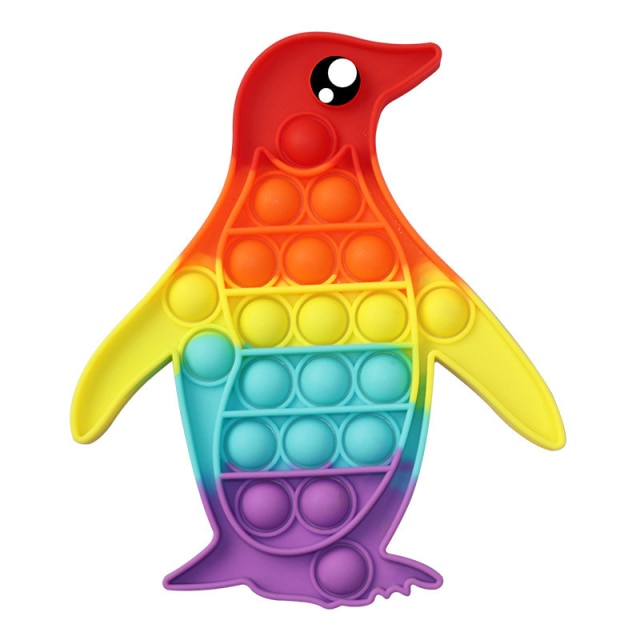 rainbow penguin pop it fidget simple dimple anti stress toy - Pop It Buy